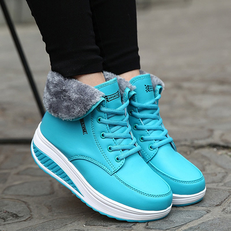 Comelyy Plush Warm Winter Boots Women's Platform  Ankle Swing Shoes
