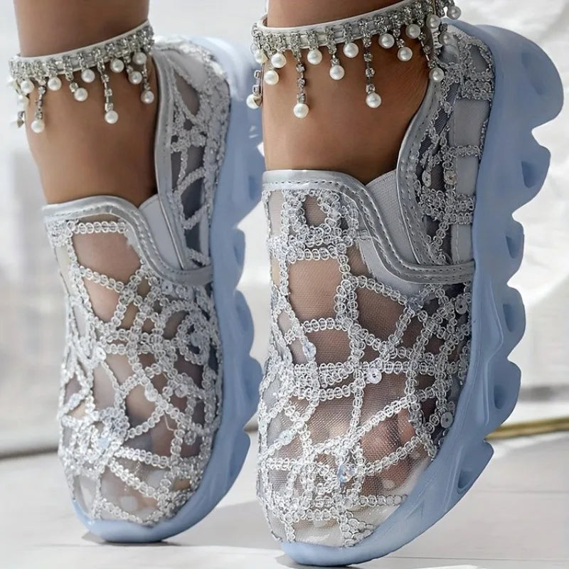 SunGleam™ Embroidered Mesh Summer Loafers – Breathable & Elegant