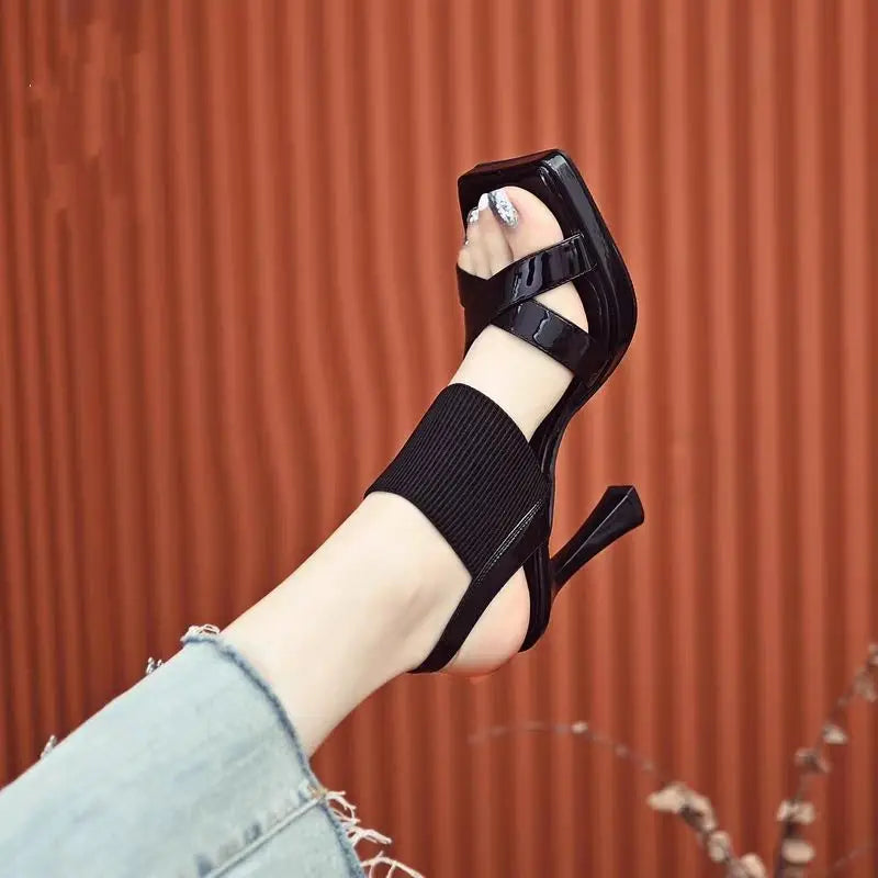 FlexiGlam™ Square-Toe High Heel Sandals