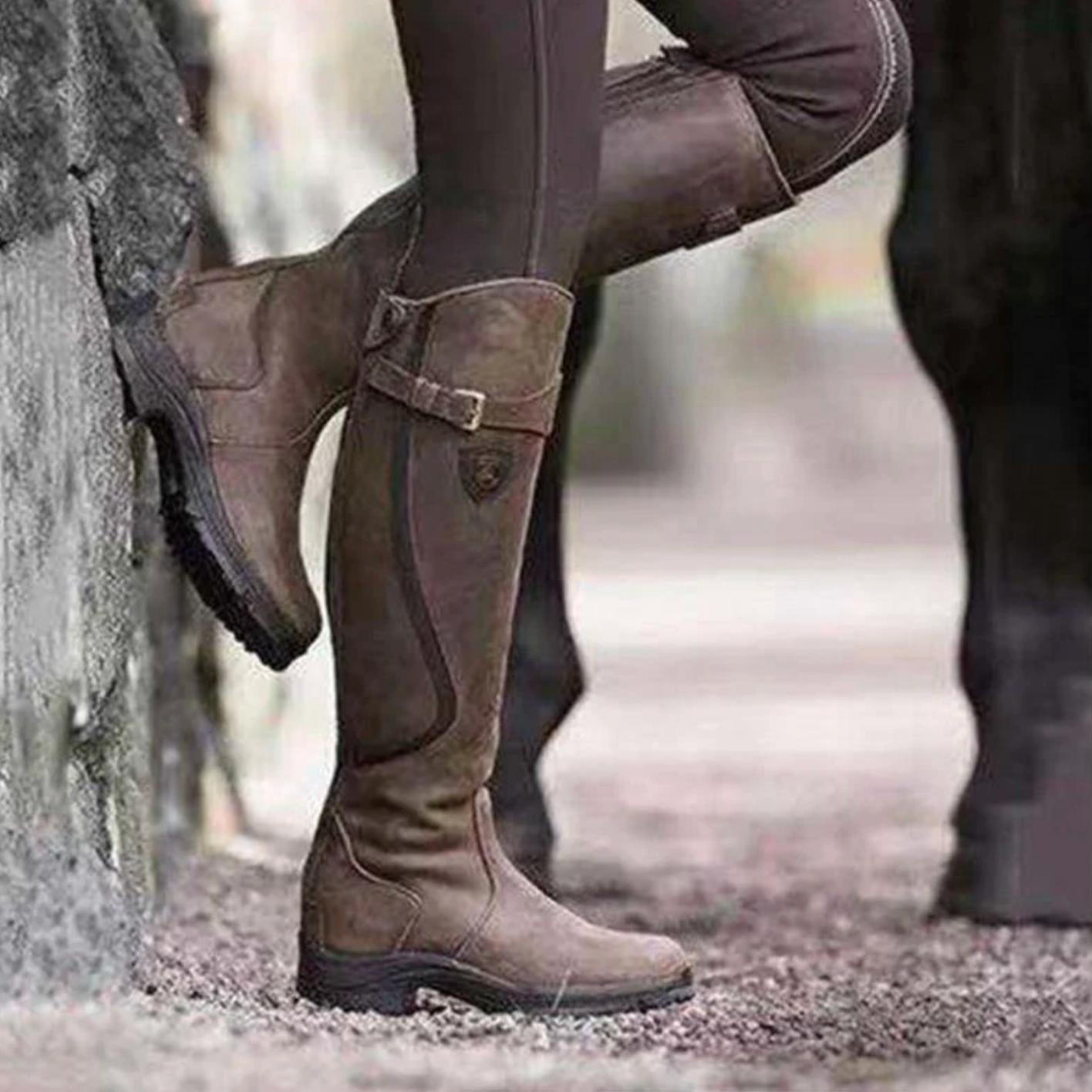 Comelyy Women's flat leather boots