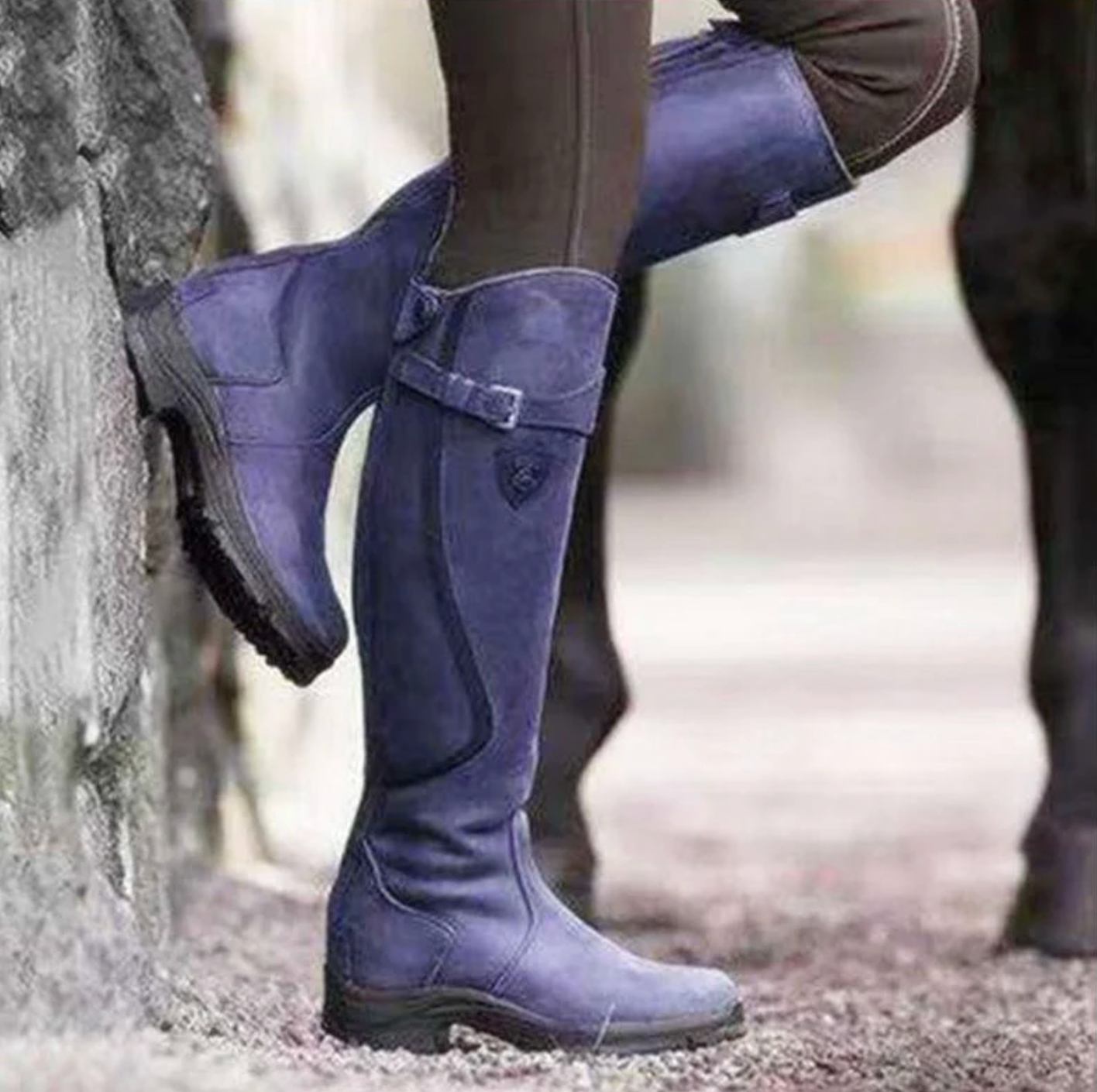 Comelyy Women's flat leather boots