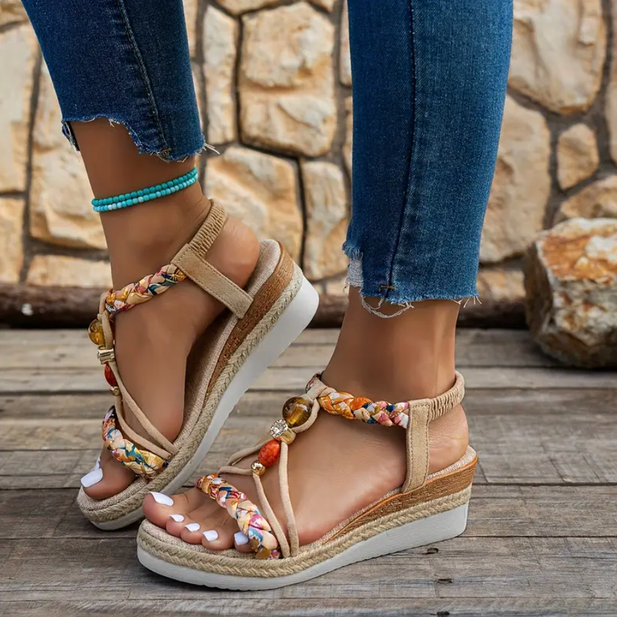 Comelyy Boho Wedge Heeled Women's Sandals