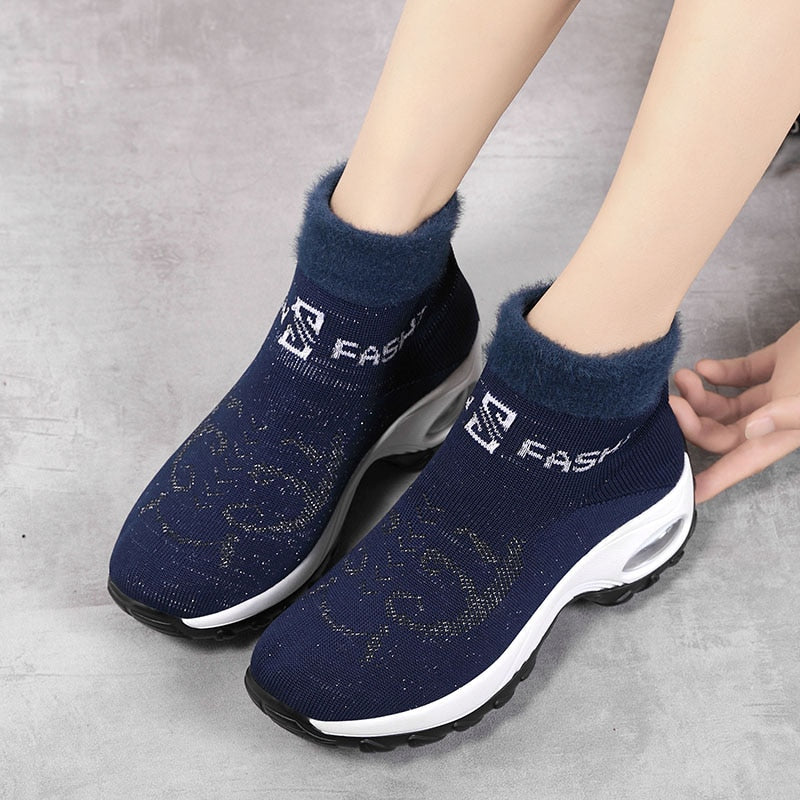 Comelyy  Winter Women Warm Fur Sock Boots
