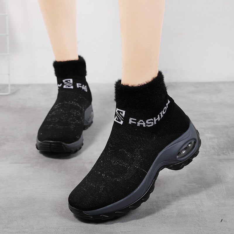 Comelyy  Winter Women Warm Fur Sock Boots