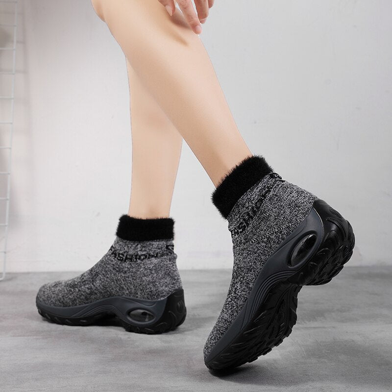Comelyy  Winter Women Warm Fur Sock Boots