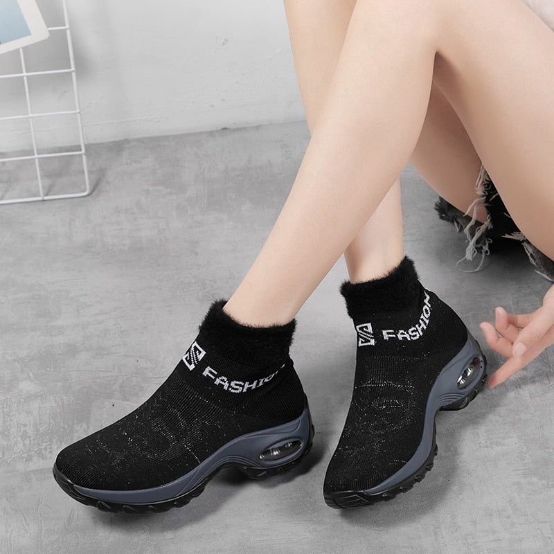 Comelyy  Winter Women Warm Fur Sock Boots