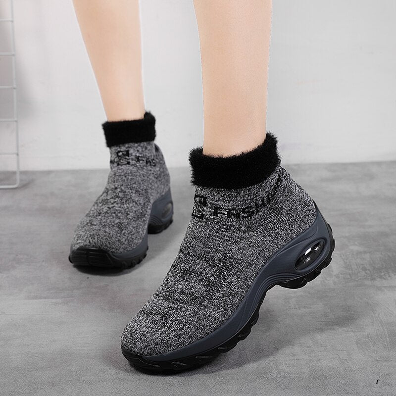 Comelyy  Winter Women Warm Fur Sock Boots