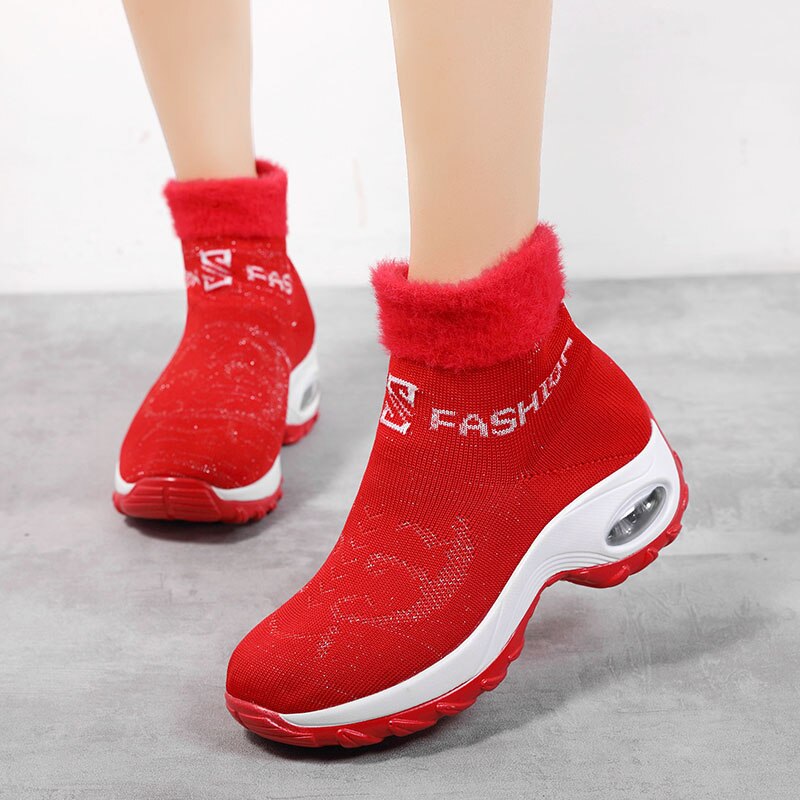 Comelyy  Winter Women Warm Fur Sock Boots