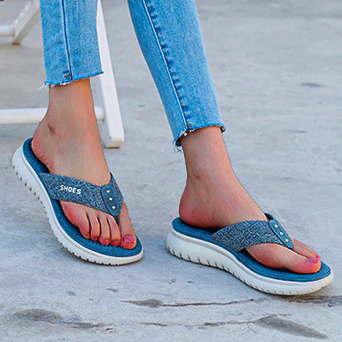 Comelyy Women Flip Flop Slides Comfortable T- Strap Slippers