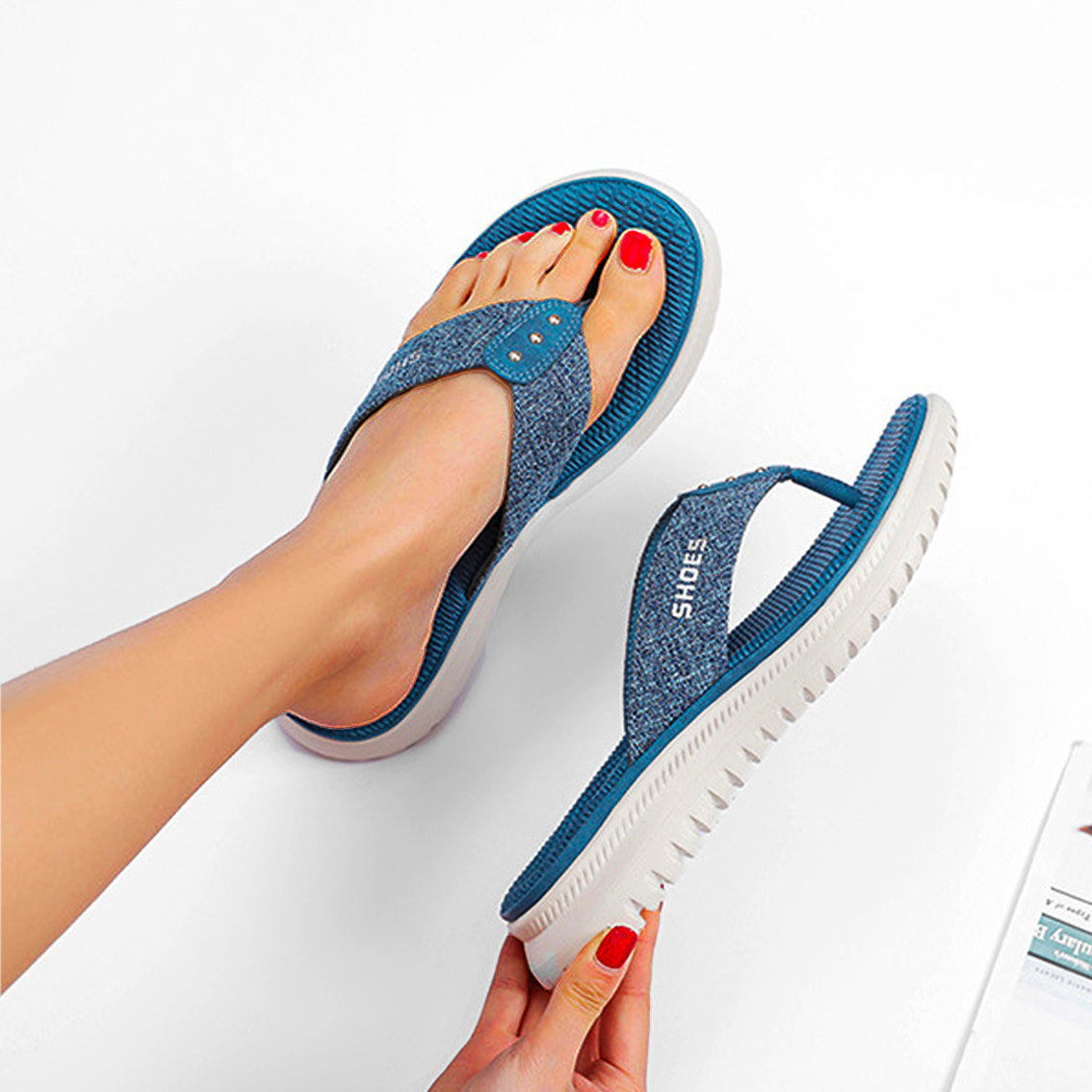 Comelyy Women Flip Flop Slides Comfortable T- Strap Slippers