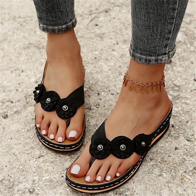 Comelyy Lightweight Flowers Clip Toe Sandals