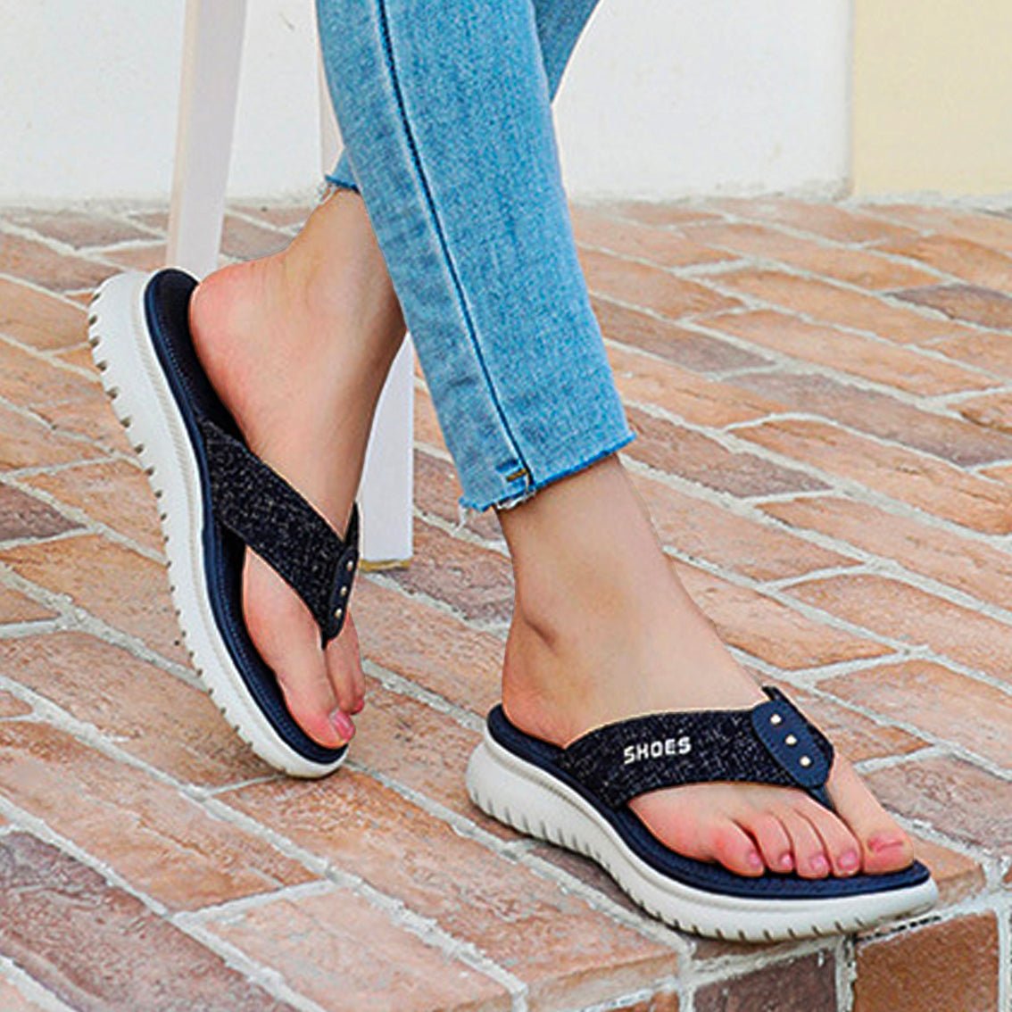 Comelyy Women Flip Flop Slides Comfortable T- Strap Slippers